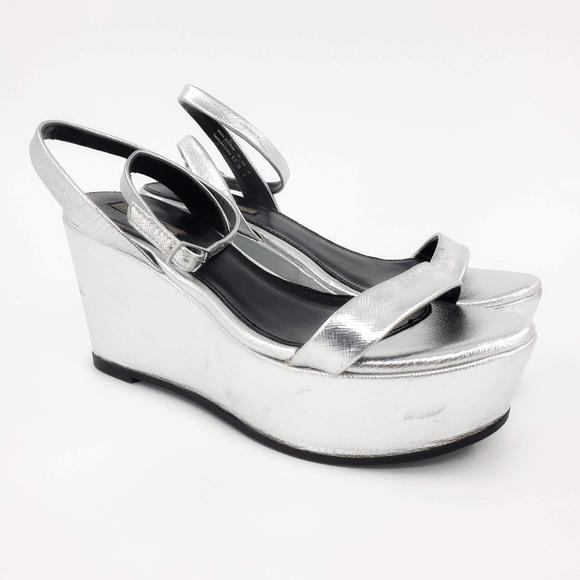 Silver platform wedges Clearance